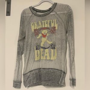 Grateful Dead XS Winterland 1977 Gray Burnout Top long sleeve band tee top SOFT